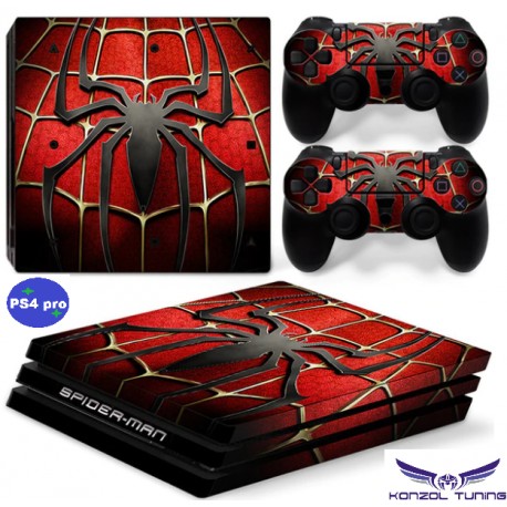 PS4 Pro - Konzolra és kontrollerre - Matrica - Red Spider