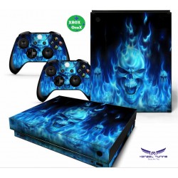 Xbox One X - Konzolra és kontrollerre - Matrica - Blue Skul