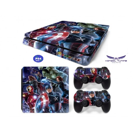 PS4 Slim- Konzolra és kontrollerre -Matrica - Superhero