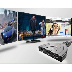 ÁTALAKÍTÓ -ADAPTER - HDMI Switch, 3 készülék csatlakoztatása egy kijelzőre (TV, monitor, projektor, stb).
