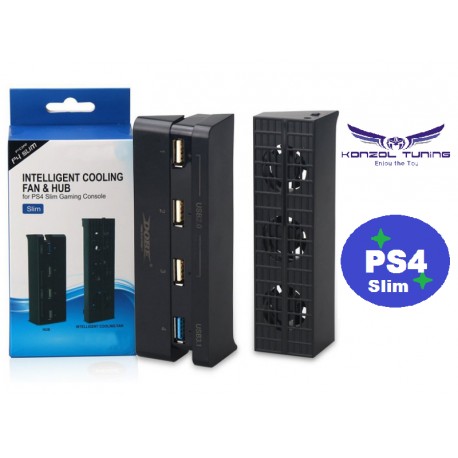 PS4 Slim  - Konzolhoz Turbó hűtő és USB Hub 